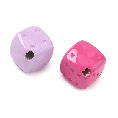 Spray Printed Opaque Acrylic Beads OACR-P031-01A-1