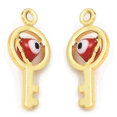 Brass with Enamel Pendants X1-KK-K337-05G-1