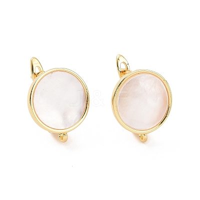Rack Plating Brass Hoop Earring Findings with Latch Back Closure KK-D086-08G-1