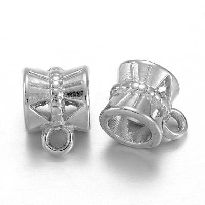 Tibetan Style Alloy Tube Bails TIBE-30047-P-NR-1
