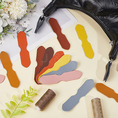 8 Bags 8 Colors Cowhide Purse Suspension Clasps Bag Strap Connector Fabric PURS-CL0001-04B-1