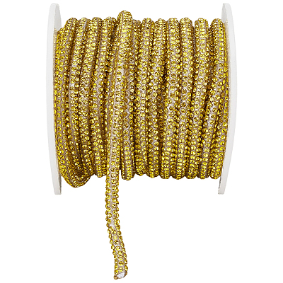 7.1 Yards Glass Rhinestone Synthetic Rubber Round Cord DIY-GF0013-74A-1