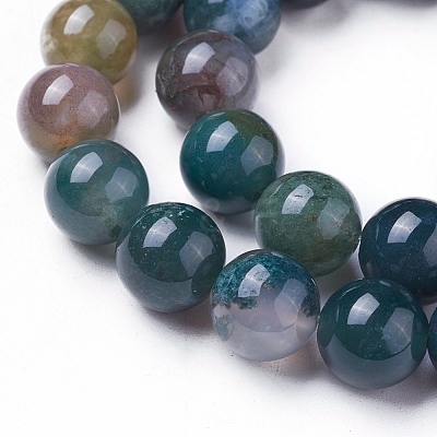 Natural Indian Agate Round Beads Strands G-N0120-06-8mm-1