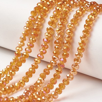 Electroplate Transparent Glass Beads Strands EGLA-A034-T6mm-T11-1