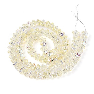 Electroplate Transparent Glass Beads Strands EGLA-N055-03A-11-1