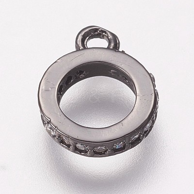Brass Cubic Zirconia Tube Bails KK-P134-64B-1