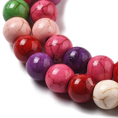 Synthetic Turquoise Beads Strands G-B140-A01-6mm-1