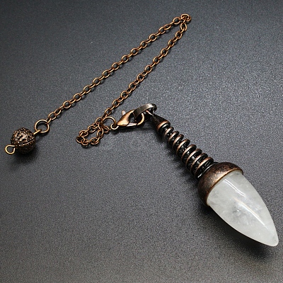 Natural Quartz Crystal Dowsing Pendulum Big Pendants PW-WGFD073-08-1