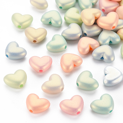 Spray Painted Opaque Acrylic Beads X-ACRP-S679-35-1