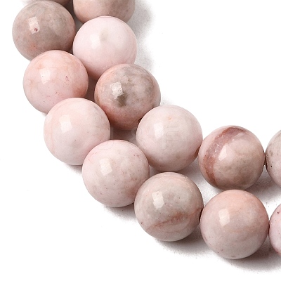 Natural Pink Zebra Jasper Round Bead Strands G-E334-8mm-11-1