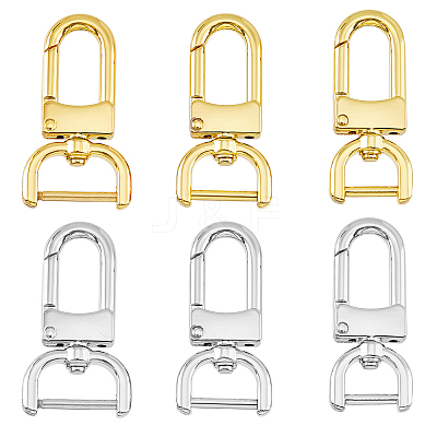 6Pcs 6 Styles Zinc Alloy Swivel Clasps FIND-HY0003-15-1