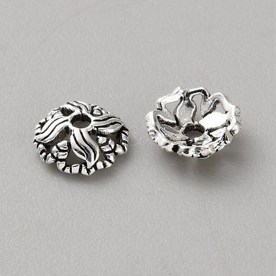 Retro 925 Sterling Silver Bead Caps STER-WH0007-17C-AS-1