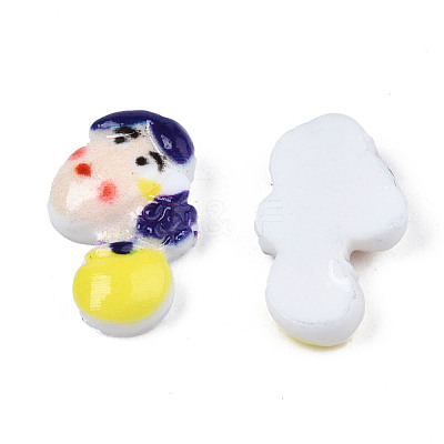 Spray Painted Opaque Resin Cabochons CRES-S302-75-1