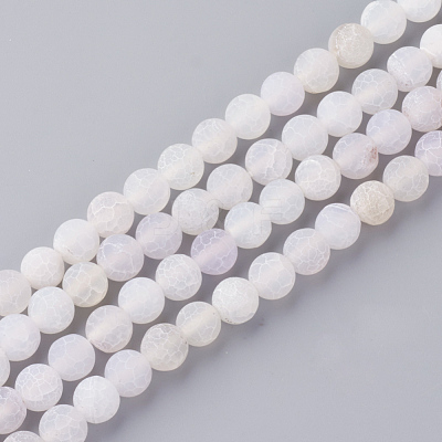Natural Fire Crackle Agate Bead Strands G-S216-8mm-09-1