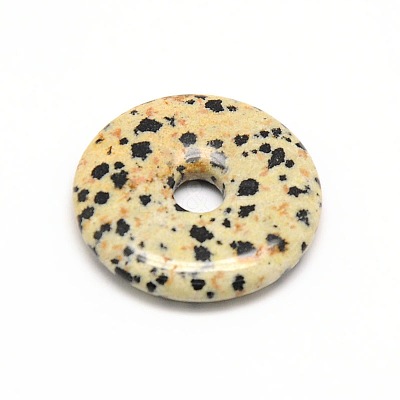Donut/Pi Disc Natural Gemstone Pendants G-L234-40mm-07-1