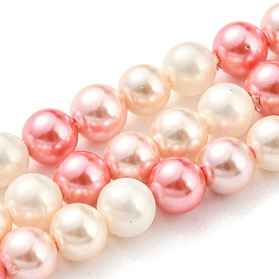 Electroplated Shell Pearl Beads Strands SHEL-F008-03A-10-1