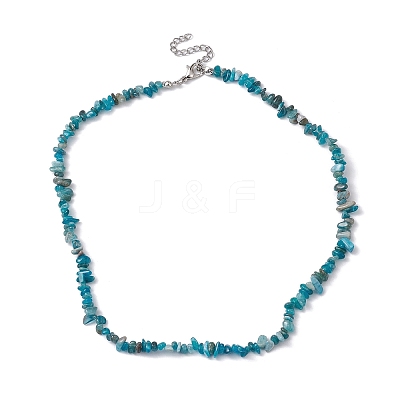 Natural Apatite Chip Beaded Necklace NJEW-JN04615-15-1