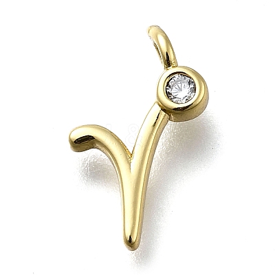 Brass Micro Pave Cubic Zirconia Pendants KK-B132-12G-R-1
