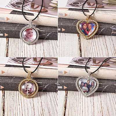 DIY Heart & Flat Round Necklace Making Kit DIY-SZ0007-31-1