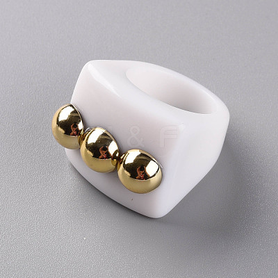 Opaque Acrylic Finger Rings X-RJEW-T010-11-1
