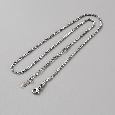 304 Stainless Steel Twist Rope Chain Necklaces STAS-WH0022-92D-1