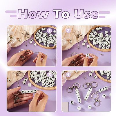 DIY Stainless Steel Beadable Keychain Making Kits KEYC-TA0001-63-1