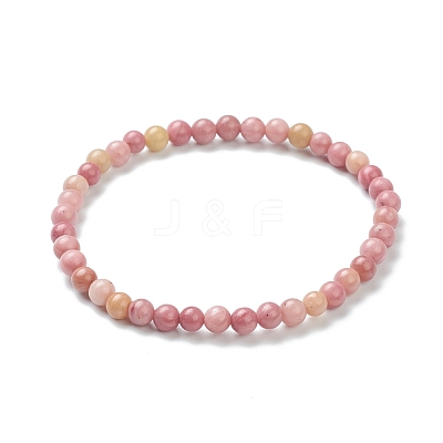 Natural Wood Lace Stone Beaded Stretch Bracelets BJEW-D446-A-27-1