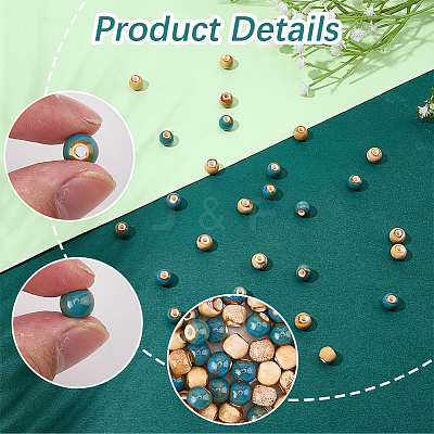 2 Sets 2 Colors Handmade Porcelain Beads PORC-SC0001-55-1