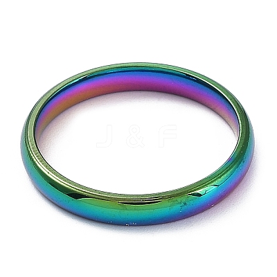 Ion Plating(IP) 304 Stainless Steel Flat Plain Band Rings STAS-I160-D-19mm-M-1