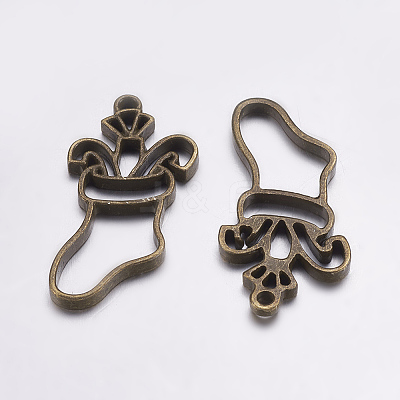 Tibetan Style Alloy Open Back Bezel Pendants PALLOY-L203-11AB-1