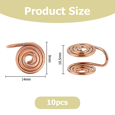 10Pcs Stainless Steel Spiral Pad Cuff Earrings EJEW-HS0001-03RG-1