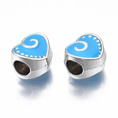 Alloy Enamel European Beads MPDL-T005-002B-RS-1