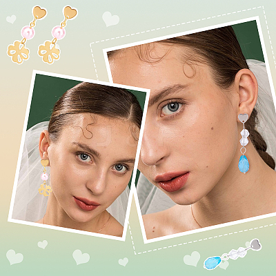 30Pcs 5 Colors Ion Plating(IP) Heart Shape 304 Stainless Steel Stud Earring Findings EJEW-DC0001-01-1