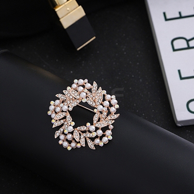 Imitation Pearl Alloy Brooch PW-WG21397-05-1