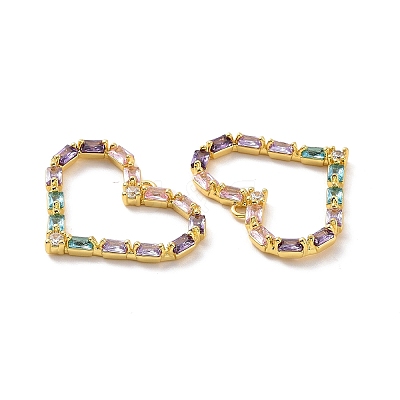 Brass Pave Colorful Cubic Zirconia Pendants KK-E068-VF200-1