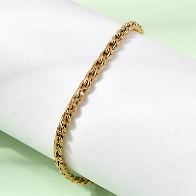 304 Stainless Steel Twisted Curb Chains Bracelets for Women BJEW-A158-02G-G-1