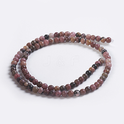 Natural Rhodonite Beads Strands G-K254-04-4mm-1