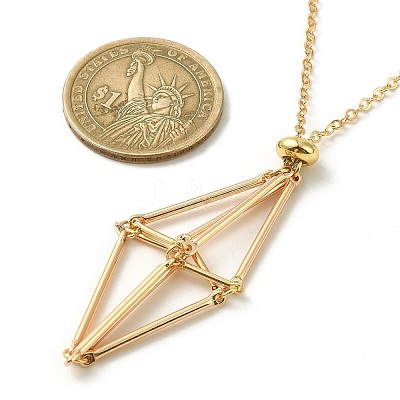 Brass Macrame Pouch Empty Stone Holder for Pendant Necklaces Making NJEW-TA00111-01-1