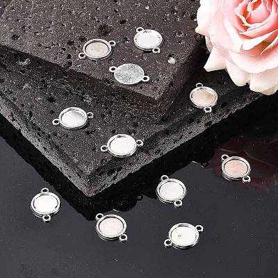 Tibetan Style Alloy Cabochon Connector Settings LS-TIBE-M022-10AS-1