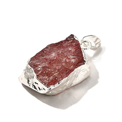 Raw Rough Natural Dyed Quartz Crystal Pendants G-G895-05S-08-1