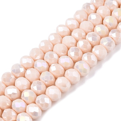 Electroplate Glass Beads Strands X-EGLA-A044-P6mm-B05-1