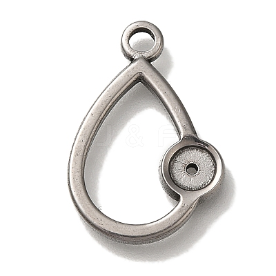 304 Stainless Steel Pendant Rhinestone Settings STAS-H223-01AS-02-1