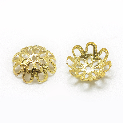 Plated Iron Fancy Bead Caps IFIN-S696-33G-10mm-1-1
