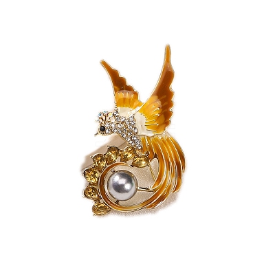 Bird Alloy Rhinestone Brooch PW-WG7CC96-04-1