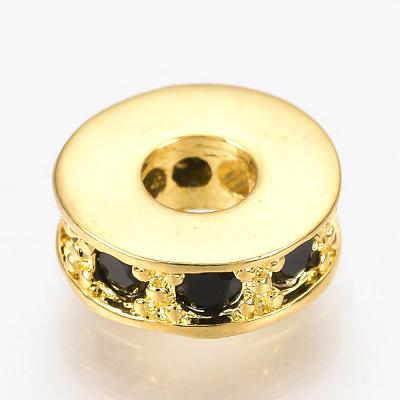 Brass Micro Pave Cubic Zirconia Beads ZIRC-Q013-138G-1
