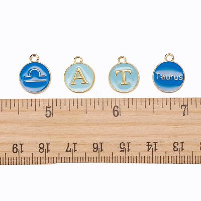 2 Sets 2 Styles Golden Plated Alloy Enamel Charms ENAM-YW0001-28C-1