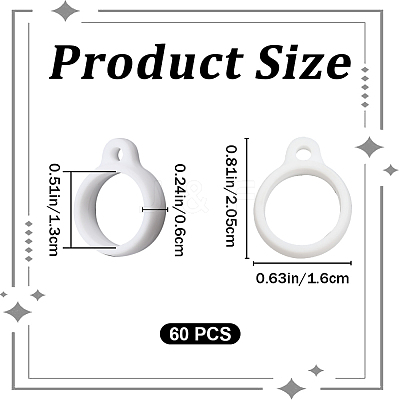 60Pcs Silicone Pendant SIL-GF0001-40B-1