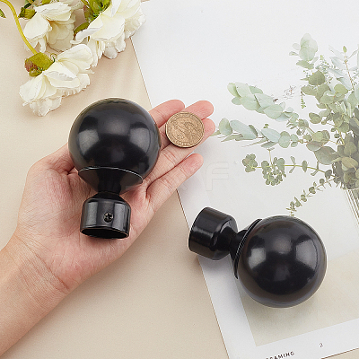 2Pcs Iron Round Curtain Rod Finials FIND-GF0002-96A-1