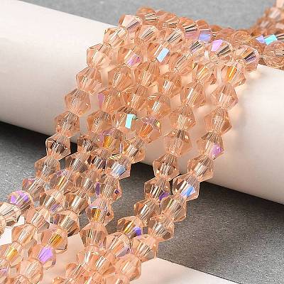Transparent Electroplate Glass Beads Strands GLAA-F029-2mm-D15-1