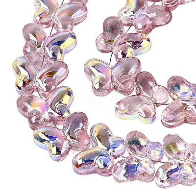 Baking Paint Electroplate Transparent Glass Beads Strands EGLA-Q136-03A-08-1